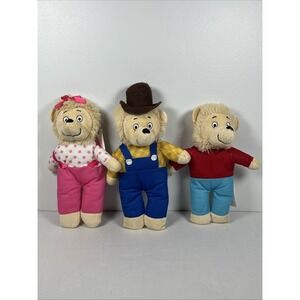3 Berenstain Bears Family 8" Plush Doll Set PBS Kids Papa Sister Brother‎